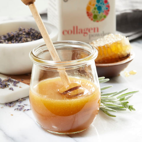 lavender honey butter with collagen in a jar