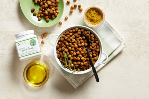 crispy oven-baked chickpeas in a bowl