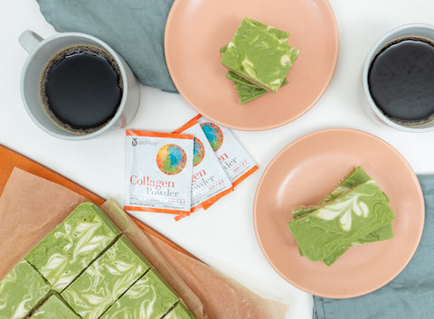 no-bake matcha collagen bars