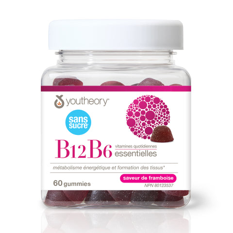 31002272 Youtheory B12B6 Gummies - Zero Sugar Raspberry Flavour 60 Gummies 31002272_YT_B12B6_ZeroSugar_Gummies_C3C_R2035_BTL_FR_2000x2000_MAIN2