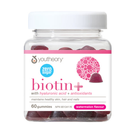 31002273 Youtheory Biotin+ Gummies - Zero Sugar, Watermelon, 60 ct 31002273_MAIN