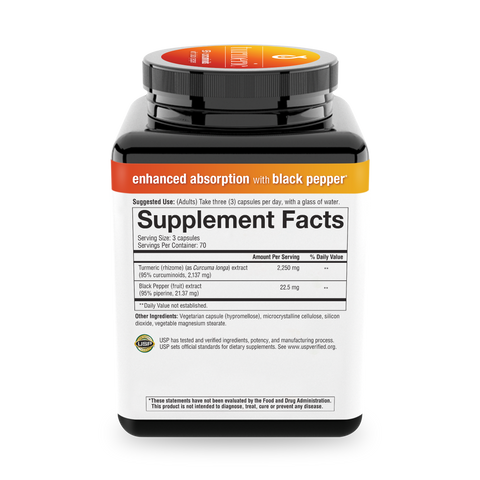 TX.92067.COS.MC Youtheory Turmeric Extra Strength 2250 mg Supplement Facts Image