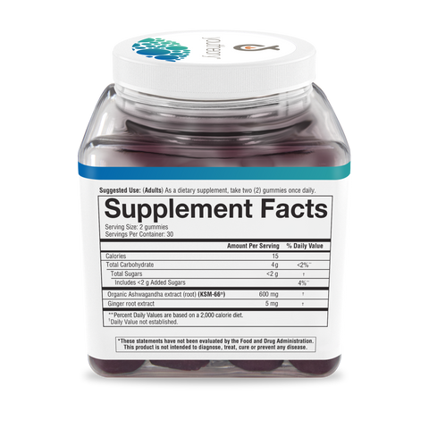 ASHG.92031 Youtheory Ashwagandha Gummies 60 Gummies - Blueberry ASHG