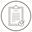 Icon of a clipboard with a document and a checkmark inside a circle
