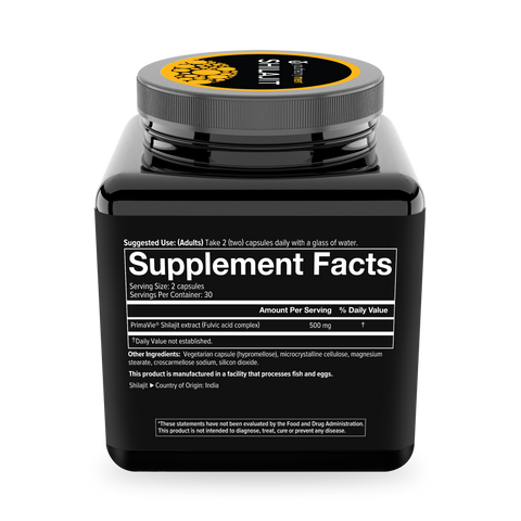 Image of youtheory Mens Shilajit supplement facts