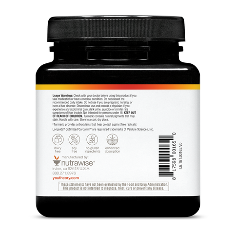 Image of Total Body Turmeric Reverse Side Packaging