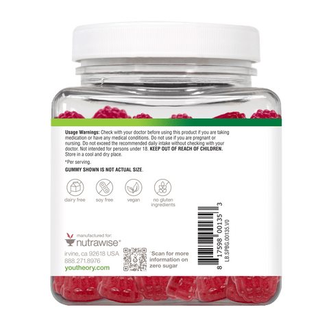 SPBG.00135.BTL Youtheory Spore Probiotic Gummy Gummies Product Image - Back