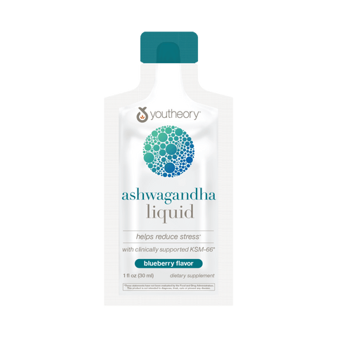 CTN.ASHL.92026 Youtheory Ashwagandha Liquid Blueberry Flavor 12 ct Contents Image