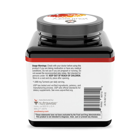 TX.00714 Youtheory Turmeric Extra Strength 60 Capsules Product Image - Back