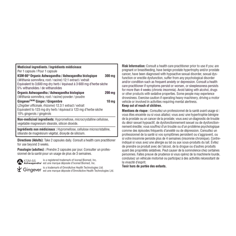 31001880 Youtheory Ashwagandha 7,200 mg, 60 ct Nutrition Facts Panel