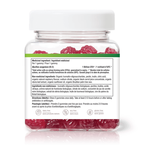 31002271 Youtheory Probiotic Gummies - Zero Sugar, Raspberry, 60 ct Nutrition Facts Panel Alt