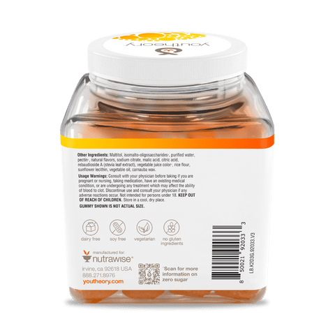 K2D3G.92033 Youtheory Vitamin K2D3 Gummy Peach Flavor 60 Gummies Product Image - Back