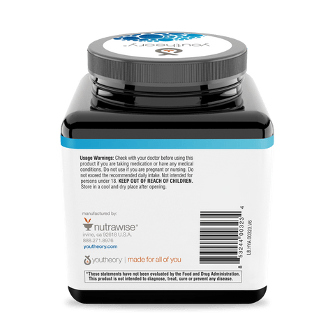 HYA.00323 Youtheory Hyaluronic Acid 120 Tablets Product Image - Back