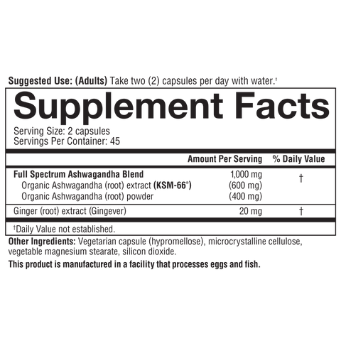 ASH.00124.BTL Youtheory Ashwagandha Capsules Product Image - Nutrition Panel