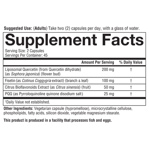 LQF.00168.BTL Liposomal Quercetin+ Product Image - Nutrition Panel