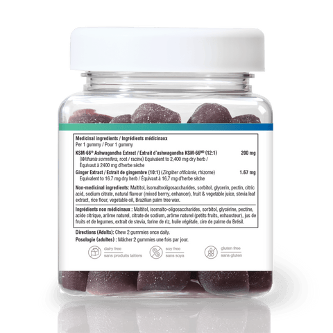 31002295 Youtheory Ashwagandha Gummies Zero Sugar 2,400 mg, Blueberry, 60 ct Nutrition Facts Panel Alt
