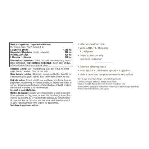 31001882 Youtheory Relax Magnesium Powder - Berry Flavour, Berry, 126 g Nutrition Facts Panel