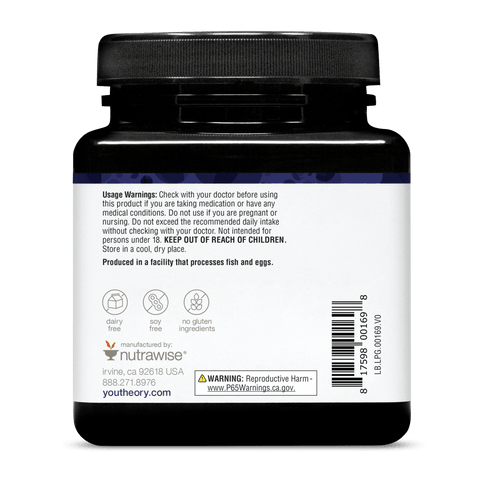 LPG.00169.BTL Youtheory Liposomal Glutathione+ Product Image - Back