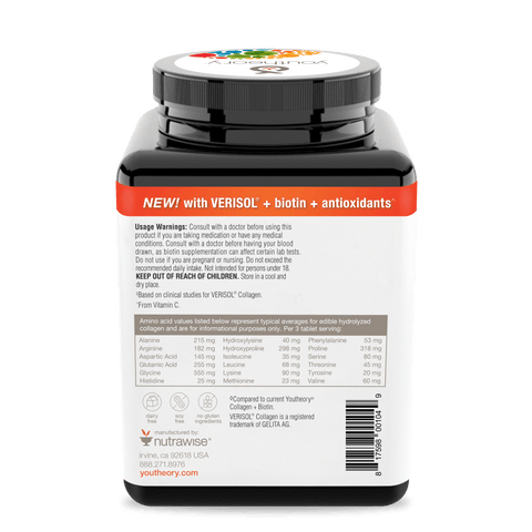 CC.00104.BTL Youtheory Concentrated Effect Collagen with Verisol Tablets Product Image - Back