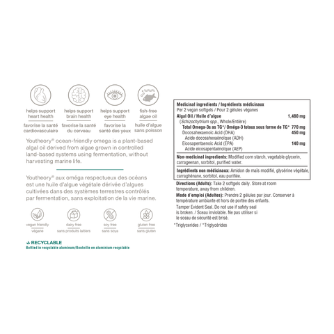 31001926 Youtheory Ocean-Friendly Omega, 60 ct Nutrition Facts Panel