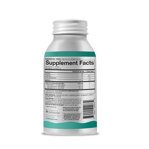 OFO.92073 Youtheory Ocean-Friendly Omega 60 Softgels Nutrition Facts Panel