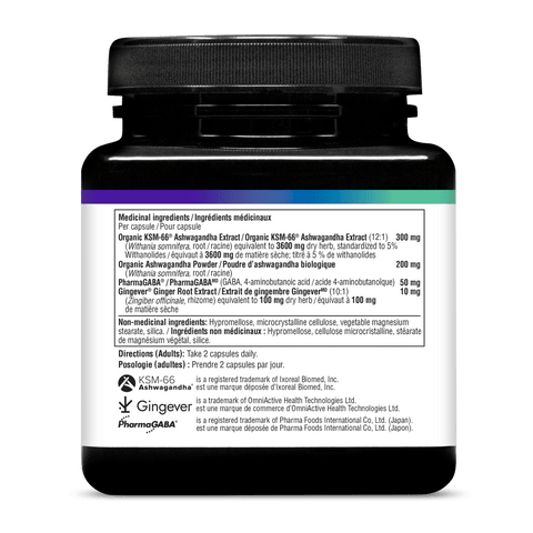 31002391 Youtheory Ashwagandha+ with GABA Capsules Nutrition Facts Panel Alt