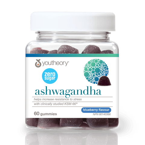 31002295 Youtheory Ashwagandha Gummies Zero Sugar 2,400 mg, Blueberry, 60 ct Product Image - Main Image
