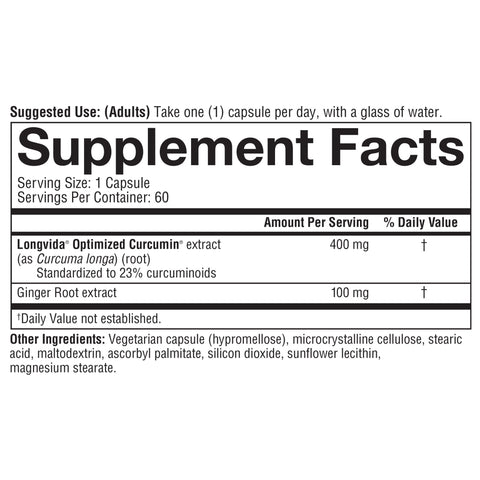 TBT.00164.BTL Total Body Turmeric Product Image - Nutrition Panel