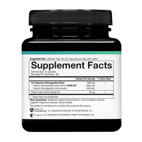 ASH.00758 Youtheory Ashwagandha 60 Capsules Product Image - Right