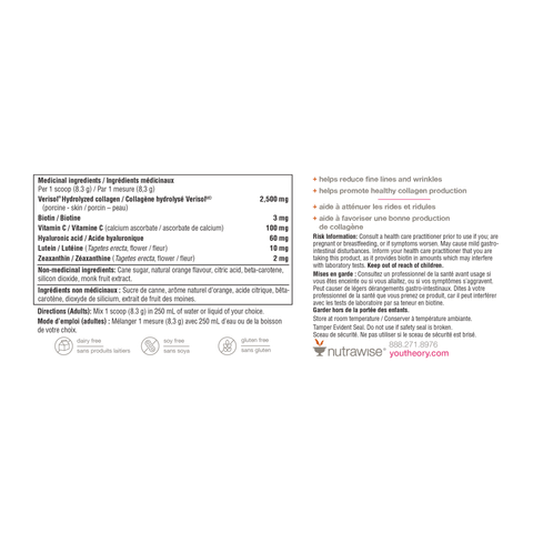 31001939 Youtheory Beauty Powder, Citrus, 176 ct Nutrition Facts Panel