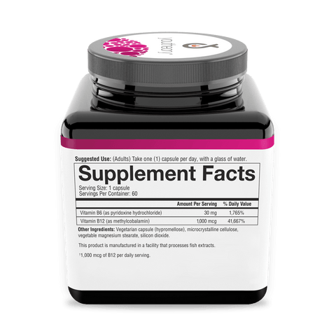 B12B6.92034 Youtheory B12B6 Capsule 60 Capsules Nutrition Facts Panel
