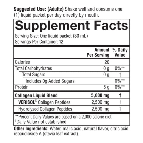 CL.00753 Youtheory Collagen Liquid ct Product Image - Nutrition Panel